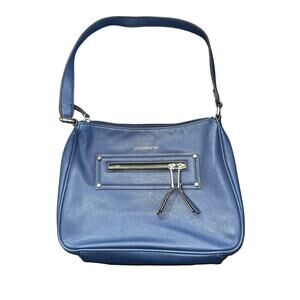 Liz Claiborne Vintage Blue Shoulder Bag Purse Preppy Casual Classic Minimalist
